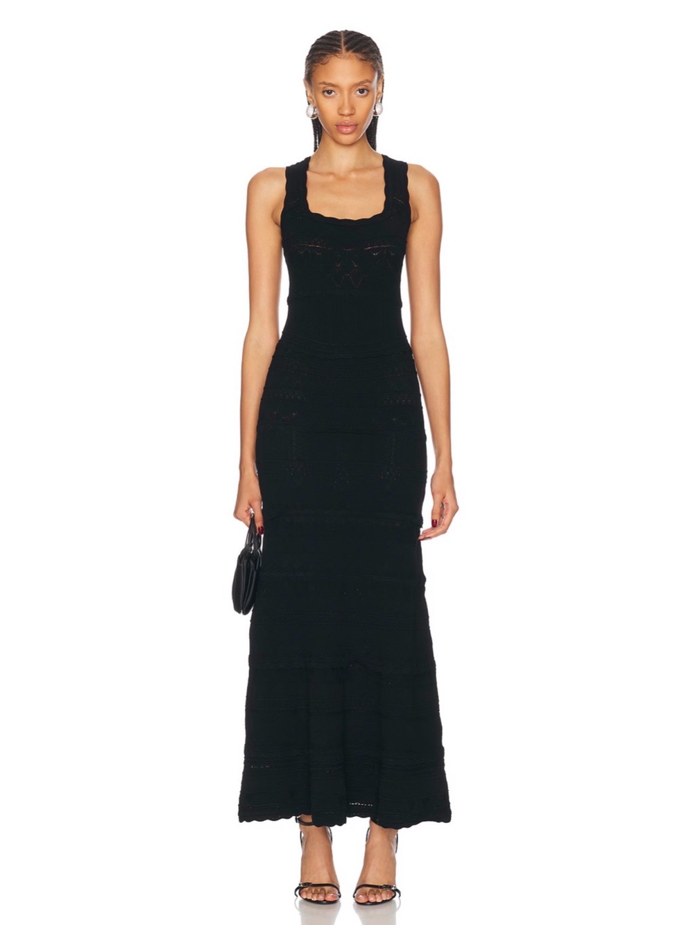 EUC Loveshackfancy Ellaria Knit Maxi Dress in Black